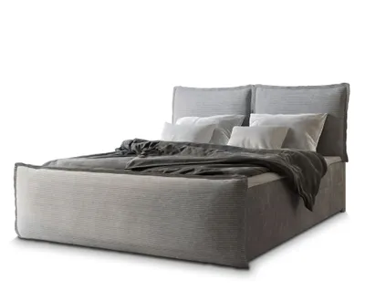 Produktbild von Masseno Boxspringbett MONTA 140x200 cm Komplett-Set mit Bonell Matratze und Topper, Polsterbett mit Bettkästen -Hellgrau, LINCOLN 86