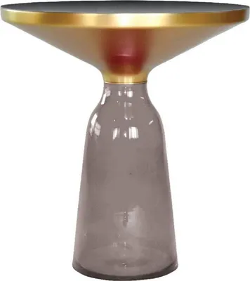 Image de Casa Padrino Luxe Table d'Appoint Noir / Gris / Or Ø 50 x H. 53 cm - Table ronde en verre - Meubles de salon modernes