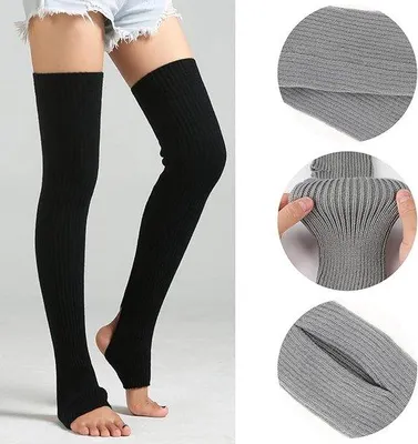 Produktbild von Famanu Beinwärmer Damen, Y2K Stil, warm und weich, weiß