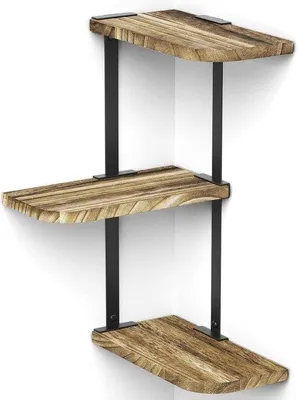 Produktbild von Famanu Wandregal Rustikal Braun - Eckregal für Schlafzimmer, Küche, Badezimmer