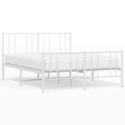 Immagine prodotto di vidaXL Struttura letto con testiera e pediera in metallo bianco 135x190 cm