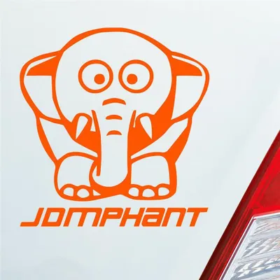 Produktbild von Auto Aufkleber JDMPHANT Elefant Style Tuning 10x10,5 cm Orange Sticker Heckscheibenaufkleber