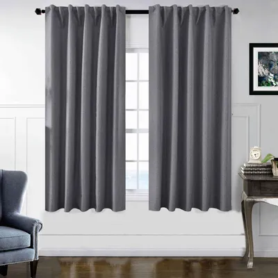 Produktbild von 2er Set Verdunkelungsvorhänge 100% Verdunkelung HxB 175x140 cm Dunkelgrau »BOSTON Dark« mit Multibandaufhängung, 2023600-2