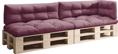 Produktbild von sunnypillow Palettenkissen für Palettenmöbel - 5er Set - Palettenauflage 120 x 80 für Palettensofa - Palettenpolster für Garten, Gesteppte Kissen für Europaletten - Sitzkissen & Rückenkissen Violett