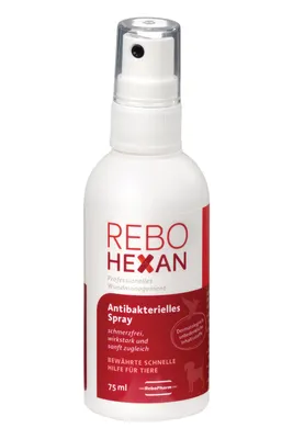 Produktbild von ReboHexan Wundspray 75 ml: Polihexanidbasierte Wundreinigung für alle Haustiere, Erreicht tief liegende Stellen, Präzise Sprühapplikation