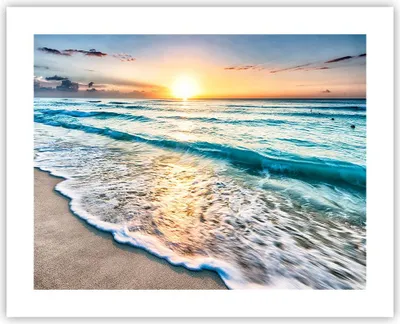 Produktbild von Poster - Poster ohne Rahmen - Meer Welle Strand - 50x40 cm - Wand Bild - Wanddeko - Wandbilder - Kunstposter - Wandposter - Bilder - Kunstdruck - Wanddekoration - Wandbild - P2XAA50x40-3621