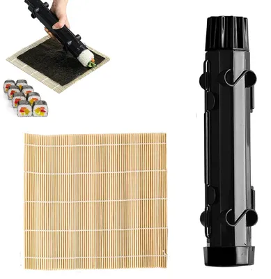 Produktbild von 2 Stück Sushi-Maker - Sushi-Bazooka - Sushi selbst zu Hause zubereiten – Sushi-Maker-Set - Für Partys, Zuhause, Picknicks – Für Anfänger - Schwarz