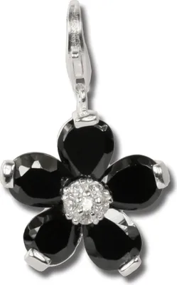 Produktbild von SilberDream Charm Anhänger Blume schwarz Zirkonia 925 Echt Silber FC4115