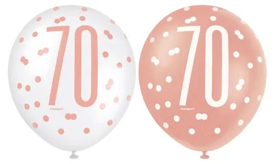 Produktbild von 6 Luftballons roségold Zahl 70