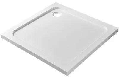 Obrázok produktu pre Sprchová vanička štvorcového tvaru Soto – akrylát – biela, lesklá – 90x90x5 cm
