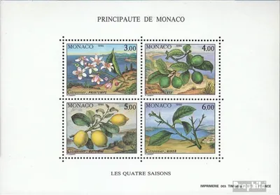 Produktbild von Briefmarken Monaco 1990 Mi Block49 (kompl.Ausg.) postfrisch Die vier Jahreszeiten