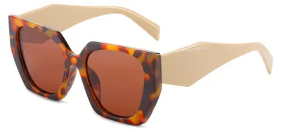 Obrázek produktu pro Techsuit - Sunglasses (3967) dámské sluneční brýle s PC rámem a čočkami - leopardí / hnědé