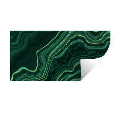 Obrázok produktu pre MuchoWow® Nálepka na stenu - Mramor - zelená - čierna - 80x40cm - Samolepiaca a polohovateľná