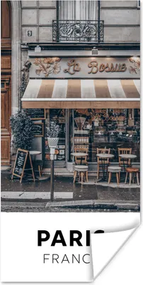 Produktbild von MuchoWow® Poster Paris - Frankreich - Cafe 80x160 cm - Kinderzimmer