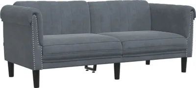 Produktbild von vidaXL Sofa 2-Sitzer Dunkelgrau Samt
