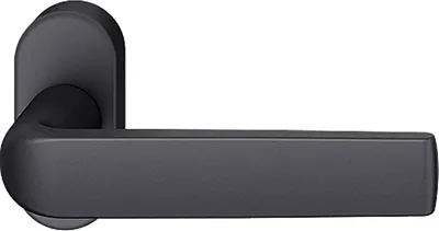 Produktbild von FSB Rahmentürdrücker 09 1267 Hochhaltefeder B ovale Rosette Aluminium schwarz