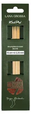 Produktbild von Lana Grossa Knit Pro Strumpfstricknadeln Nadelspiel BUCHE Tanja Steinbach Edition, Länge:15 cm, Durchmesser:Ø 2.25 mm