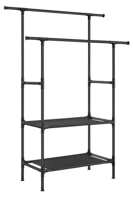 Immagine prodotto di Appendiabiti nero – struttura in acciaio – facile da montare – 113 x 45 x 171 cm