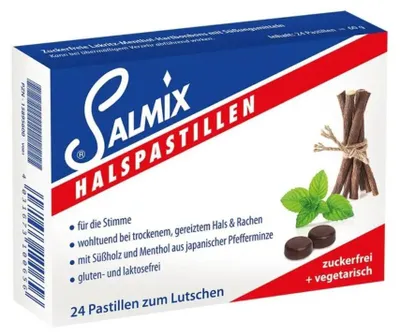 Obrázok produktu pre Salmix Pastilky do hrdla bez cukru 24 ks