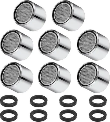 Image de Aérateurs de robinet M22 en 8 pièces, aérateurs de robinet en acier inoxydable, aérateurs de robinet économes en eau avec filtre, comprenant 8 pastilles pour les lavabos de salle de bains et de cuisine.