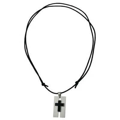 Produktbild von Kette Edelstahl Kreuz schwarz schwarz 35x20mm