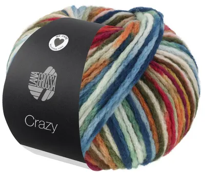 Produktbild von Lana Grossa - Crazy 0002 resedagrün waldgrün pfirsich hellbeige dunkelblau