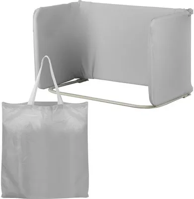 Obrázok produktu pre Pripravený na použitie, nastaviteľný, sivý, s ochranou proti vypadnutiu, 150 cm dlhý, skladací rám detskej postele