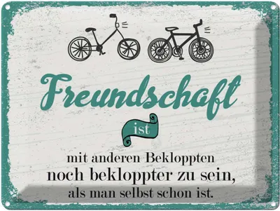 Produktbild von vianmo Blechschild 30x40 cm Freundschaft noch bekloppter sein Spruch Zitat
