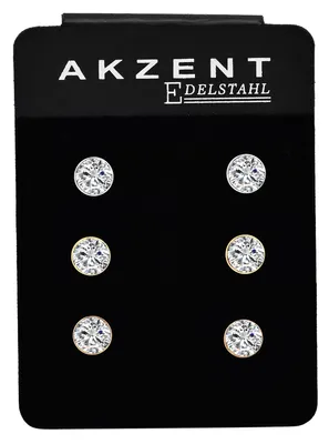 Produktbild von Akzent Edelstahl Ohrstecker, goldfarbig