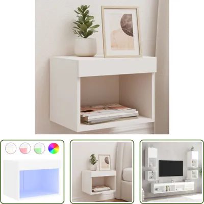Immagine prodotto di The Living Store Comodino a parete con luci LED Bianco