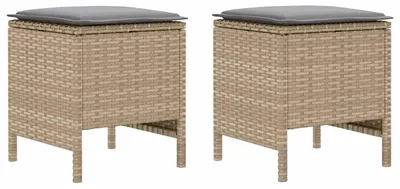 Immagine prodotto di vidaXL Poggiapiedi da giardino, 2 pezzi, beige e grigio chiaro, 38 x 38 x 45 cm