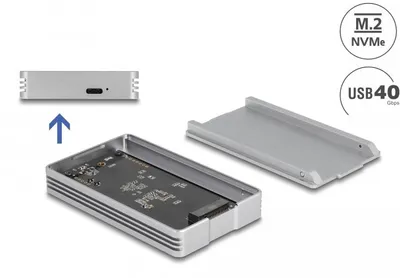 Image de DELOCK USB4 40 Gbps Gehäuse für 1xM.2 NVMe SSD-werkzeugfrei