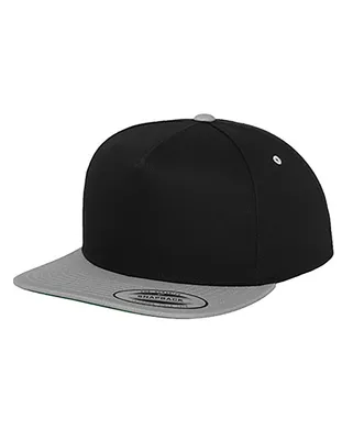 Produktbild von FLEXFIT 6007T | Classic 5 Panel Snapback Cap / Kappe / Mütze / Hut - Farbe: Black/Silver - Größe: One Size