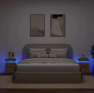 Obrázek produktu pro noční stolky LED vidaXL 2 ks. Artisan dub 35x39x55 cm Materiál na bázi dřeva
