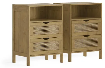 Imagen del producto de Mesilla de noche Vicco Liora Bambú 40 x 58 cm Lote de 2, Model 61832
