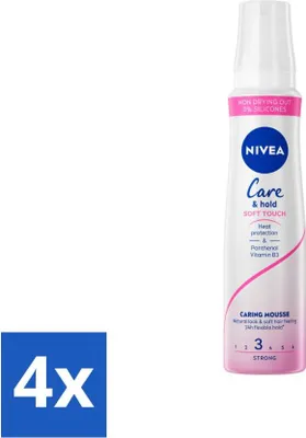 Produktbild von NIVEA - Haarschaum - Pflege & Festigkeit Weiche Haarwurzeln - 24 Stunden Schutz - 250 ml - Vorteilspack - 4 Stücke