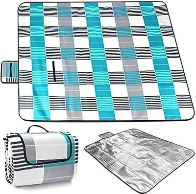 Obrázok produktu pre 200 x 200 cm pikniková deka, vodeodolná a prenosná, skladacia, s rúčkou, ideálna na kempovanie, pláž a piknik