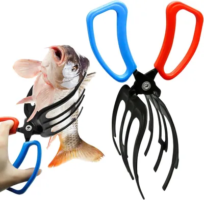 Productafbeelding van Metalen visklem - Visgereedschap tang - Vis vangen - Duurzaam metaal - 21 cm - Rood blauw
