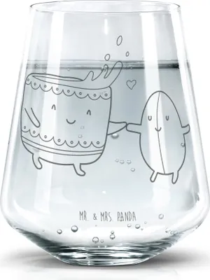Produktbild von Mr. & Mrs. Panda Wasserglas Kaffee Bohne - Transparent - Geschenk, Glas, Wasserbecher, Glück, Kaffeebohne, Zufriedenheit, Lustige Sprüche, Genuss, Trinkglas, Tumbler