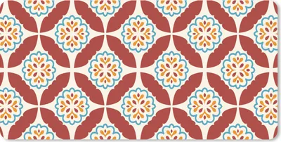 Produktbild von MuchoWow® Mauspad Mousepad Blumen - Fliese - Muster 60x30 cm - Mousepads - Maus Mat - Pad - Mausunterlage - Nachhaltig
