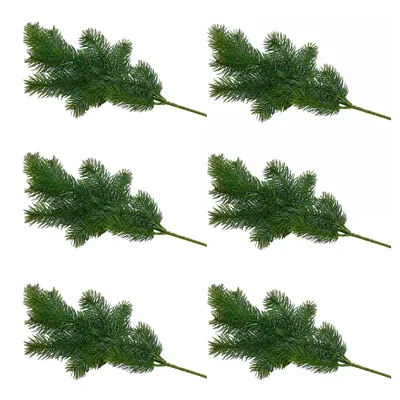 Produktbild von 6 x Tannenzweige künstlich - naturgetreu L ca. 50 cm / 13 Triebe für Innen und Außen - Tannendeko - Künstliche Tannenzweige