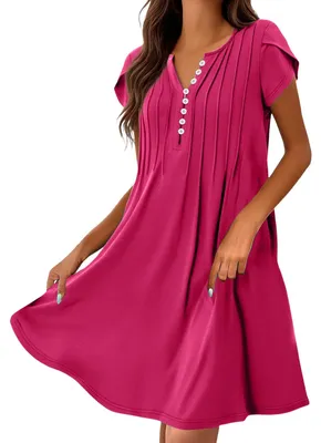 Produktbild von Leichtes Sommerkleid für Damen mit kurzen Ärmeln