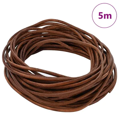 Image de vidaXL Cordon en cuir marron clair Ø2,5 mm x 5 m Cuir