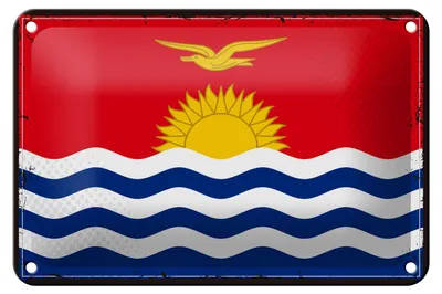 Produktbild von Blechschild Flagge Kiribatis 18x12cm Retro Flag of Kiribati Dekoration