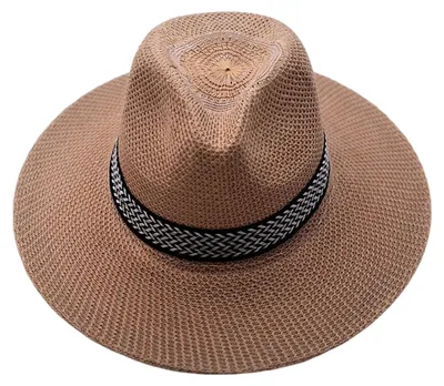 Produktbild von Sonnenhut mit breiter Krempe, Retro-Stil, Sonnenschutz, atmungsaktives Netzgewebe, faltbar, ideal für Reisen, Outdoor-Aktivitäten und Angeln