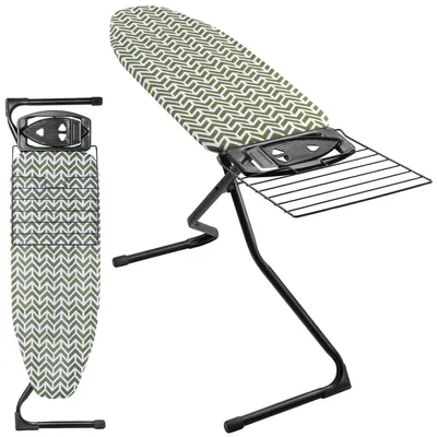 Zdjęcie produktu dla Deska do prasowania, wymiary 120 cm x 42 cm, regulowana wysokość od 80 do 99 cm, metalowa rama, antypoślizgowe nóżki, wyściółka z pianki