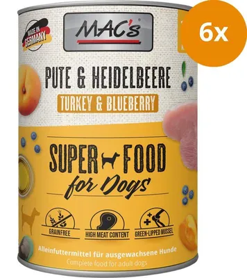 Immagine prodotto di MAC's Dog Pute & Myrtilles 800gx6