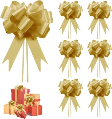 Imagen del producto de Grandes lazos decorativos - Set de 30 unidades - Color dorado - Ideales para decorar en Navidad, bodas y fiestas