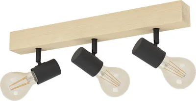 Immagine prodotto di Eglo Set di 3 faretti Townshend 3 nero naturale 48 x 5 cm E27