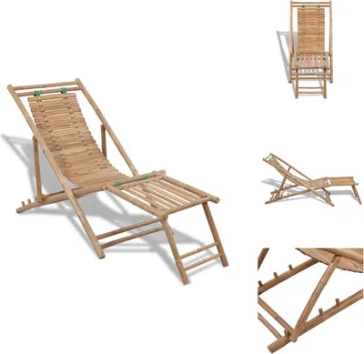 Produktbild von vidaXL Garten-Liegestuhl mit Fußablage Bambus -  Sonnenliegen